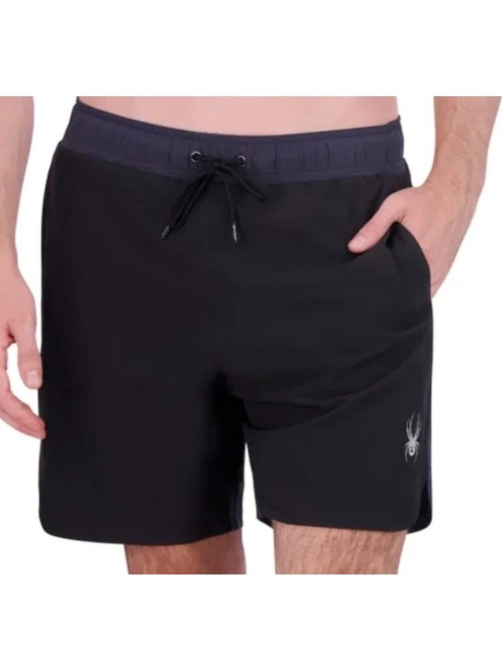 NWT Spyder Swim Men's XL Black Swim Shorts UV Protection Quick Dry Stretch